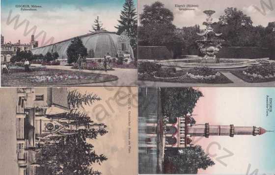 - 4x pohlednice: Lednice (Břeclav) zámecký park