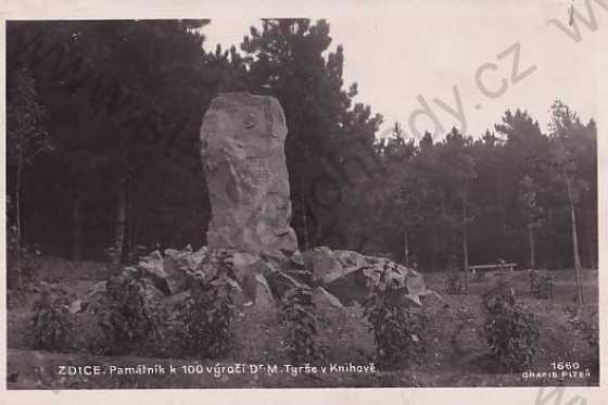  - Zdice (Beroun), památník k 100 výročí Dr. M. Tyrše v Knihově