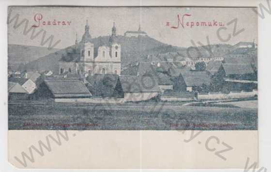  - Nepomuk (Plzeň - jih), kostel, částečný záběr města, DA