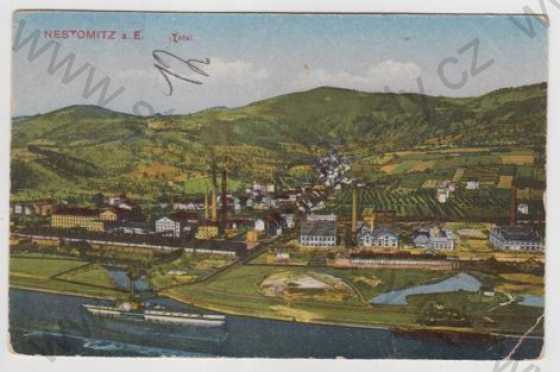  - Neštěmice (Nestemitz) - Ústí nad Labem, celkový pohled, kolorovaná