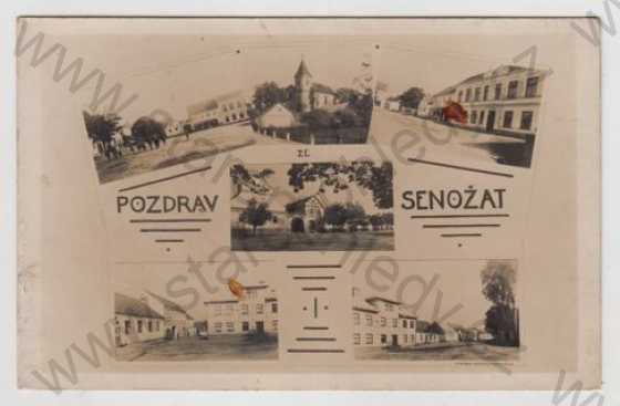  - Senožaty (Pelhřimov), více záběrů, kostel, náměstí