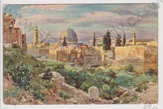  - Izrael - Jerusalem - Omar - Moschee, kolorovaná