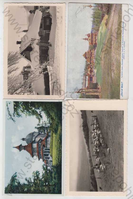  - 4x Radhošť (Vsetín), chata, sníh, zimní, útulna, kaple, ovce