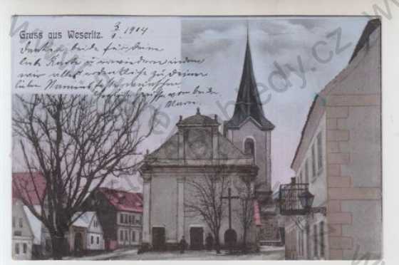  - Bezdružice (Weseritz) - Tachov, kostel, kolorovaná, DA