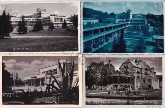  - 4x pohlednice: Sliač - Slovensko, celkový pohled, hotel, lázně