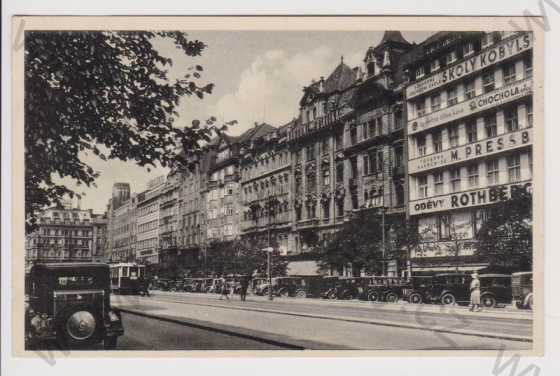  - Praha - Václavské náměstí, auto, tramvaj