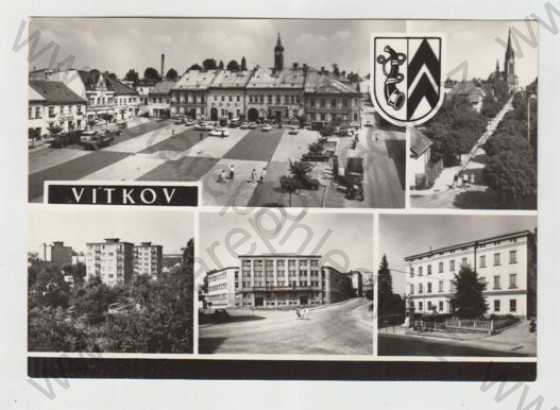  - Vítkov (Opava), více záběrů, náměstí, automobil, sídliště, alej, učiliště, škola