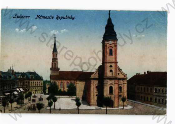  - Lučenec, Slovensko, náměstí, kostel