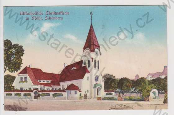  - Šumperk (Mährisch Schönberg) - katolický kostel, kolorovaná