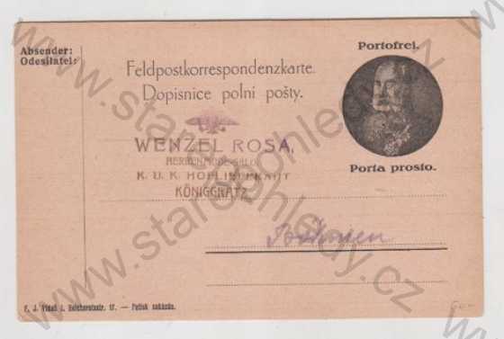  - Korespondenční lístek, František Josef I.