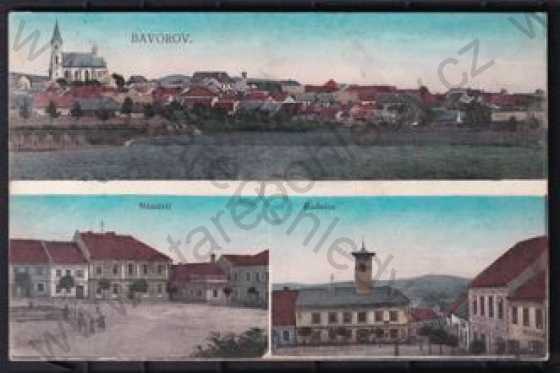  - Bavorov (Strakonice), celkový pohled na město, náměstí, radnice666, barevná, více záběrů