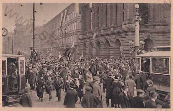  - Národní Divadlo, Praha, 1918, tramvaj