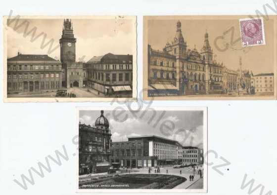  - 3x Pardubice, radnice, hotel, částečný záběr města