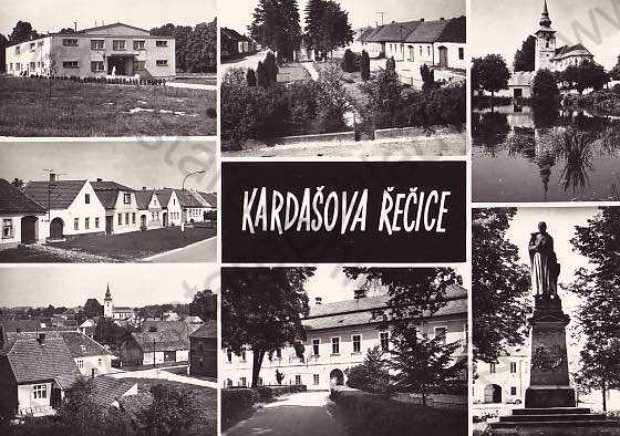  - Kardašova Řečice (Jindřichův Hradec) více záběrů: pombík, zámek, náměstí, kostel, domy