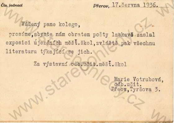  - Středomoravská výstava v Přerově, 1936, nejedná se o pohlednici