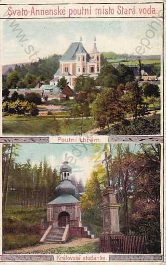  - Svato - Annenské poutní místo, Stará voda, Olomouc, kolorovaná, chrám, studánka