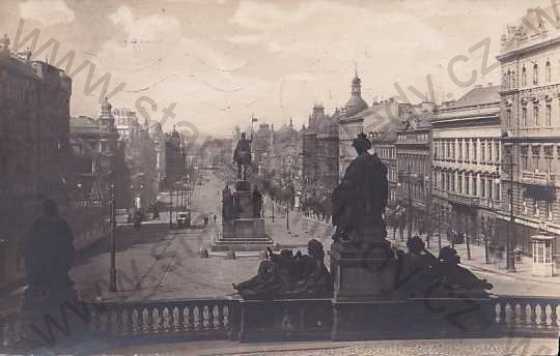  - Praha 1, Václavské náměstí, sv. Václav, tramvaj
