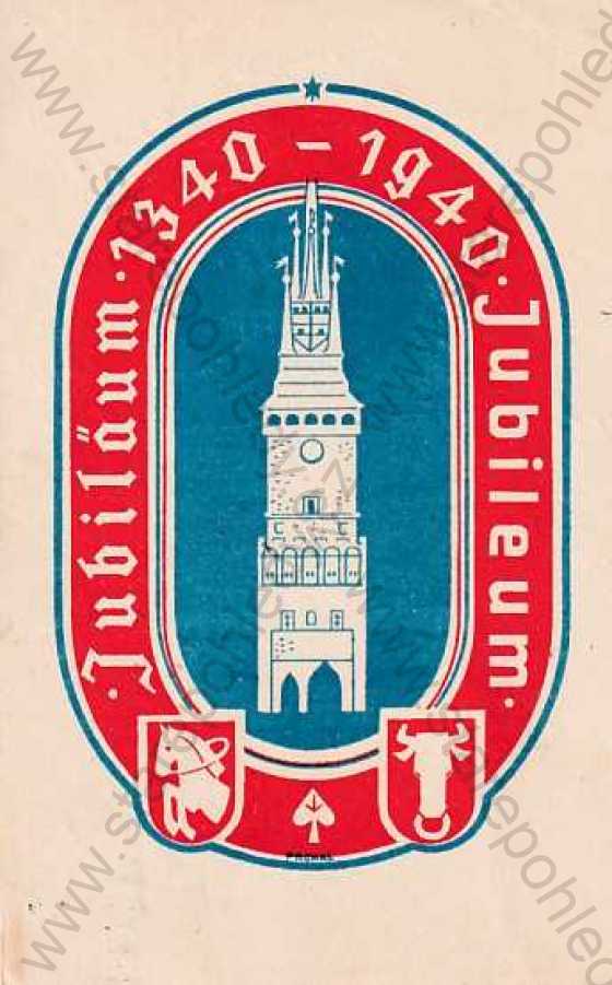  - Pardubice, barevná, jubileum 1940, věž