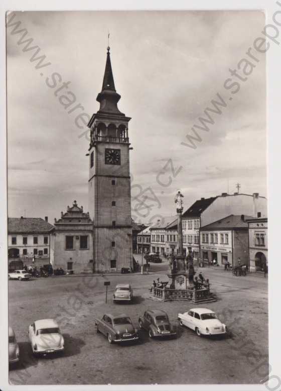  - Dobruška - náměstí F. L. Věka, renesanční radnice, AUTO, velký formát