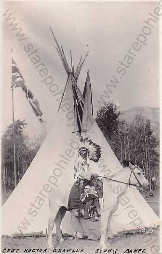  - Indián na koni, tee-pee - etnografie, fotografie, Canada