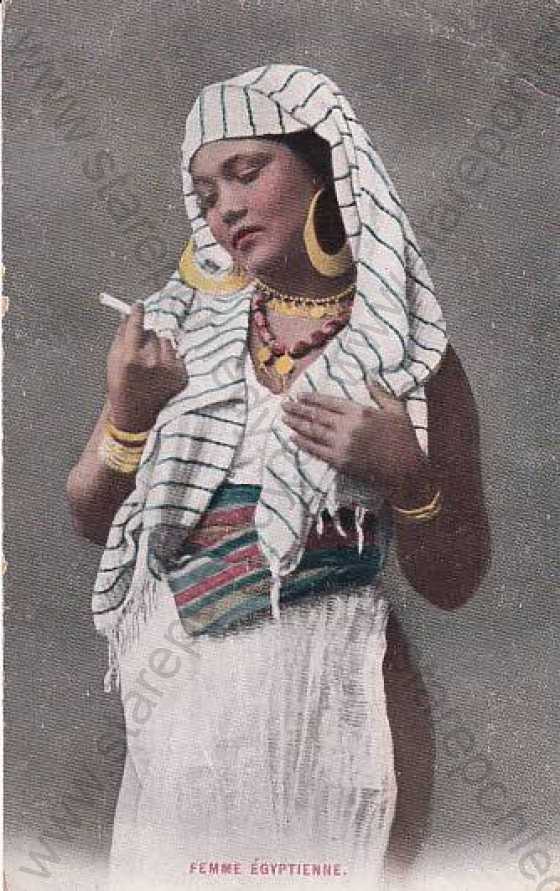  - Egyptská žena - etnografie, fotografie, kolorovaná