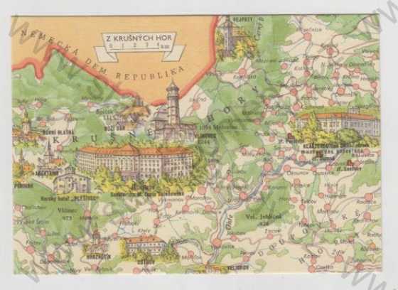  - Krušné hory (Karlovy Vary), mapa, kolorovaná