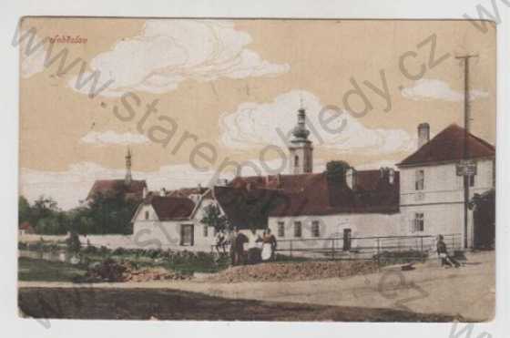  - Soběslav (Tábor), náměstí, částečný záběr města, kolorovaná