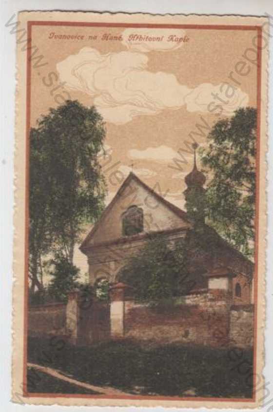  - Ivanovice na Hané (Vyškov), kaple, hřbitov, kolorovaná