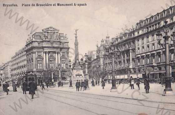  - Belgie - Brusel - Bruxelles, Place de Brouckere, náměstí, tramvaj