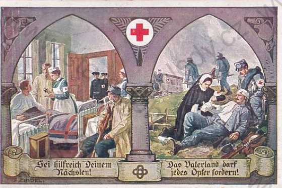  - Vojenství, lazaret, nemocnice, ošetřování, červený kříž