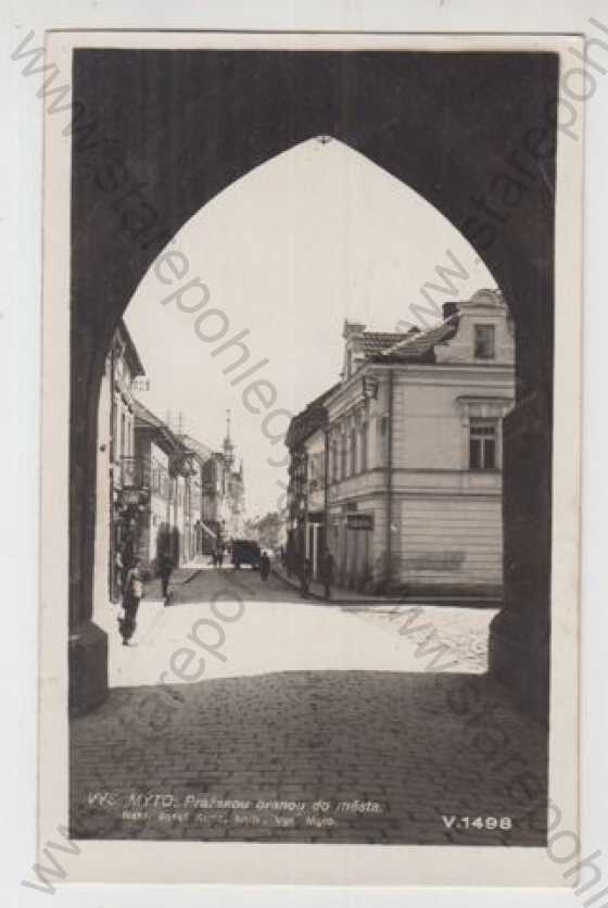  - Vysoké Mýto (Ústí nad Orlicí), Pražská brána, pohled ulicí, Foto-Fon Praha