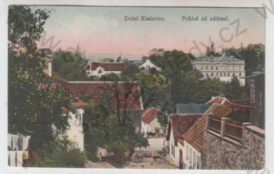  - Dolní Kralovice (Benešov), částečný záběr města, kolorovaná