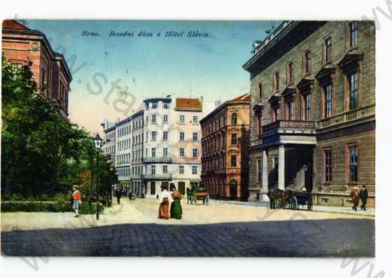  - Brno, pohled ulicí, besední dům, hotel