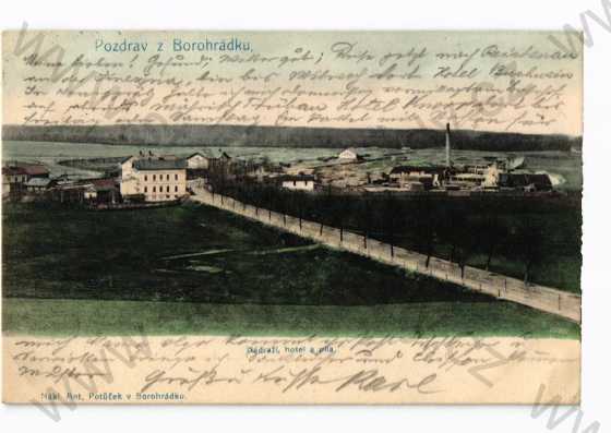  - Borohrádek, Rychnov nad Kněžnou, nádraží, hotel a pila, DA