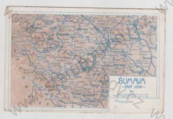  - Šumava (Český Krumlov), jih, mapa
