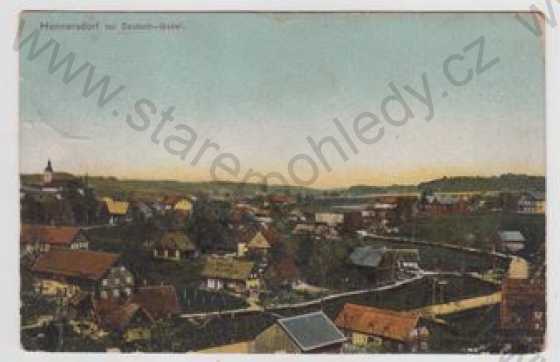  - Dubnice (Hennersdorf) - Česká Lípa, celkový pohled, Jablonné v Podještědí, kolorovaná
