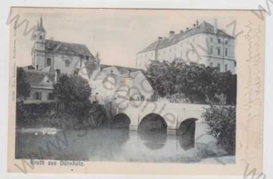  - Drnholec (Dürnholz) - Břeclav, řeka, most, kostel, DA