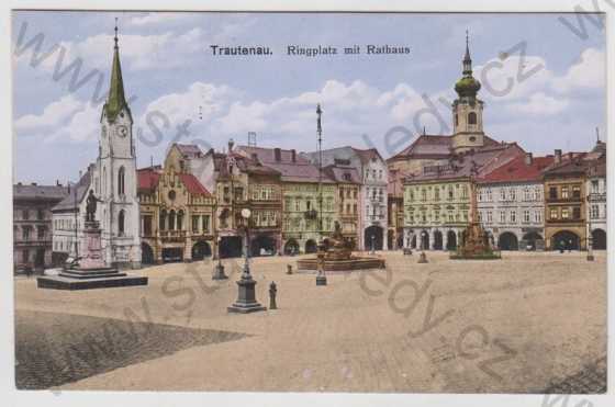  - Trutnov (Trautenau), náměstí, radnice, kolorovaná