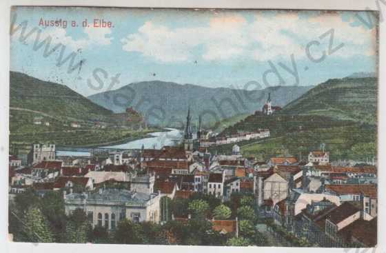  - Ústí nad Labem (Aussig), částečný záběr města, kolorovaná