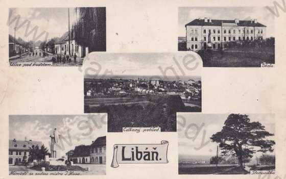  - Libáň (Jičín) celkový pohled, náměstí, škola