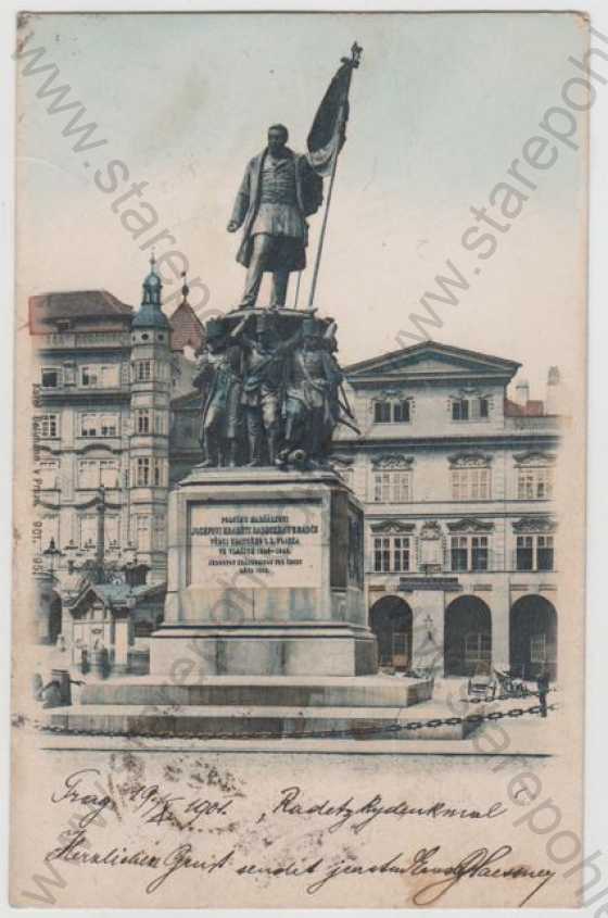  - Praha 1, socha, pomník, kolorovaná, DA