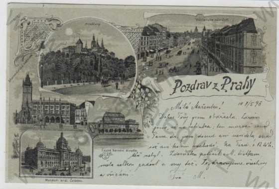  - Praha 1, více záběrů, Hradčany, Václavské náměstí, Staroměstská radnice, Národní divadlo, Muzeum, koláž, DA