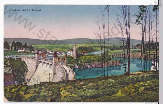  - Těšnov - Bílá Třemešná, Trutnov, kolorovaná, přehrada