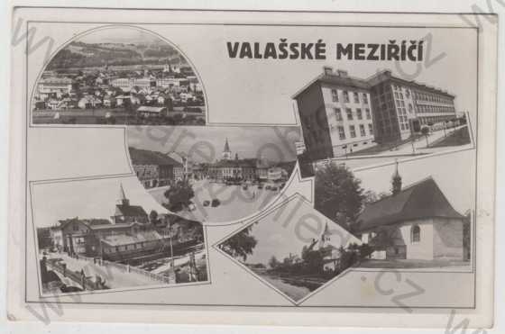  - Valašské Meziříčí (Vsetín), více záběrů, celkový pohled, náměstí, most, kostel, Grafo Čuda Holice