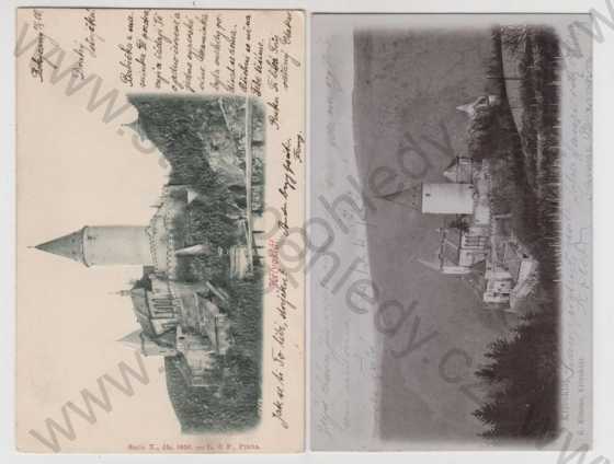  - 2x Křivoklát (Rakovník), hrad, plastická karta, DA