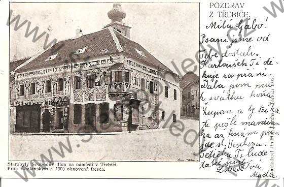  - Třebíč, starobylý Svobodův dům na náměstí, Trebitsch, DA