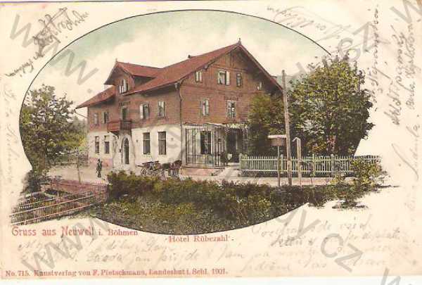  - Nový Svět, Neuwelt i. Böhmen, Hotel Rübezahl, detail, DA