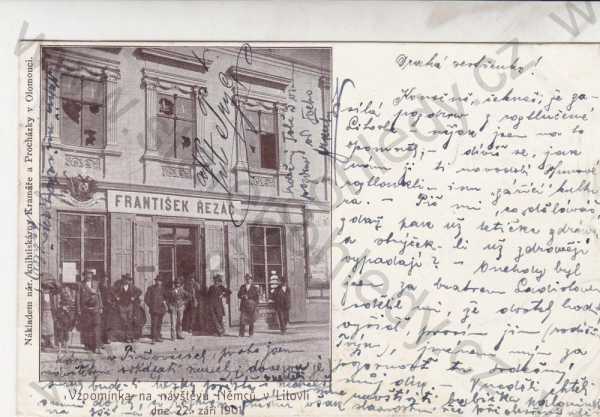  - Litovel, Vzpomínka na návštěvu Němců v Lítovlí dne 22. září 1901, DA, František Řezáč, detail, lidé