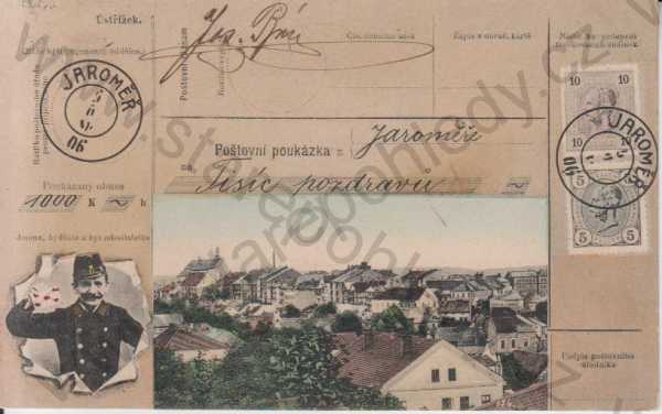  - Jaroměř, celkový pohled na město, poštovní poukázka