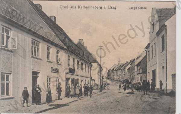  - Hora Svaté Kateřiny (Katharinaberg im Erzgebirge)- Dlouhá ulice, lékárna, hotel